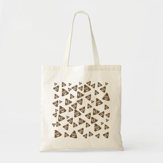 Funny Cute Poop Emoji Pattern Tote Bag (Front)
