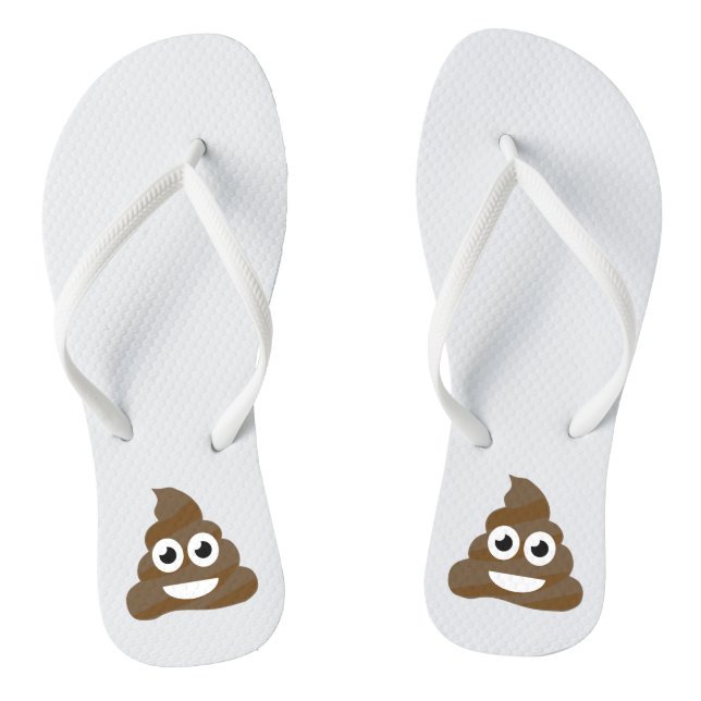 Funny Cute Poop Emoji Thongs (Footbed)