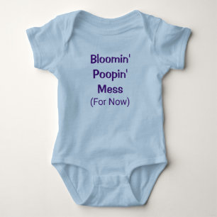 Funny Cute Poopin Mess Poop Humour Baby Boy Romper Bodysuit