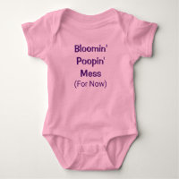 Funny Cute Poopin Mess Poop Humour Baby Girl Rompe