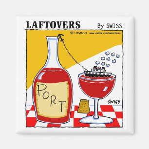Funny Cute Port Wine Cartoon Tasting Party Favour Magnet