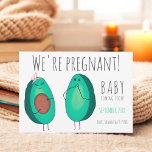 Funny cute pregnant avocado couples baby pregnancy announcement<br><div class="desc">We're pregnant! Funny cute avocado  pregnancy announcement with a funny illustration of a couple of avocado.</div>