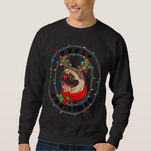 Funny Cute Pug Cool Pugly Christmas Costume Relaxe Sweatshirt