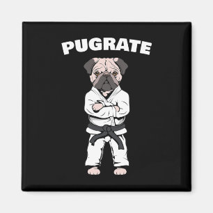 Funny Cute Pug Karate Black Belt Martial Art Love  Magnet