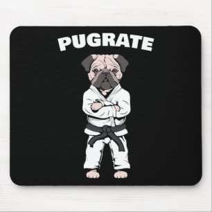 Funny Cute Pug Karate Black Belt Martial Art Love Mouse Pad