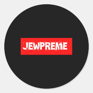 Funny Cute Pun Parody Jewpreme Jew S Classic Round Sticker