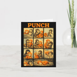 Funny cute punch monkey macaque meme japanese  card