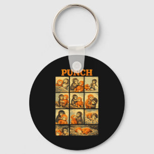 Funny cute punch monkey macaque meme japanese key ring