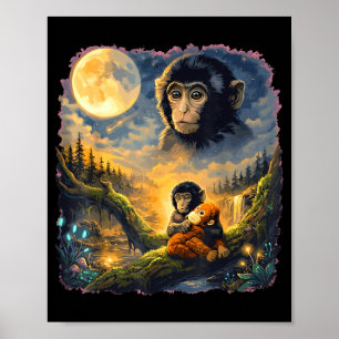 Funny cute punch monkey macaque meme japanese poster