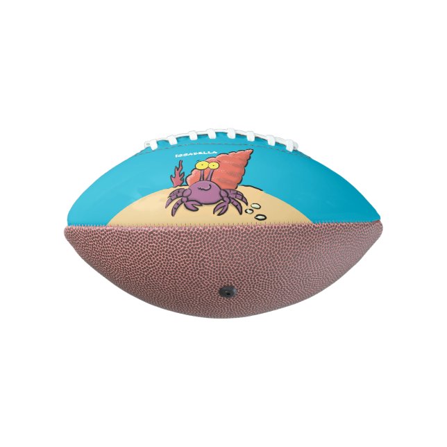Funny cute purple cartoon hermit crab football (Rotated 270)