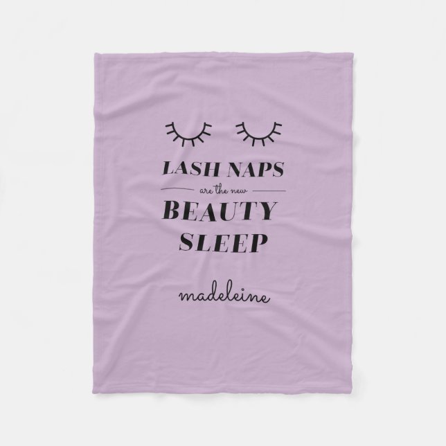 Funny Cute Quote Lash Nap Blanket Lavender (Front)