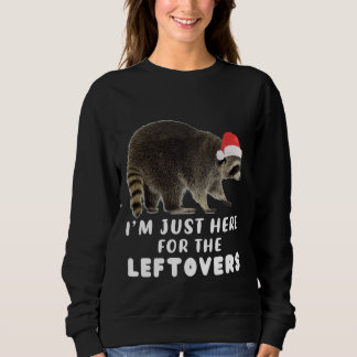 Funny Cute Racoon Christmas Santa Hat for Thanksg Sweatshirt