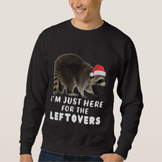 Funny Cute Racoon Christmas Santa Hat for Thanksg Sweatshirt
