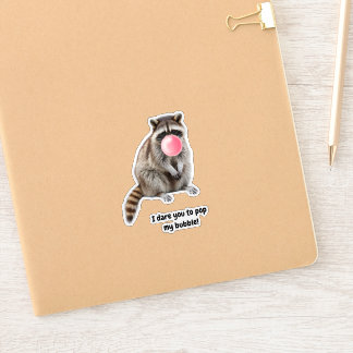 Funny Cute Racoon & Pink Bubble Birthday Card