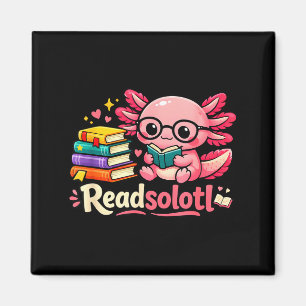 Funny cute readsolotl books axolotl lover bookworm magnet