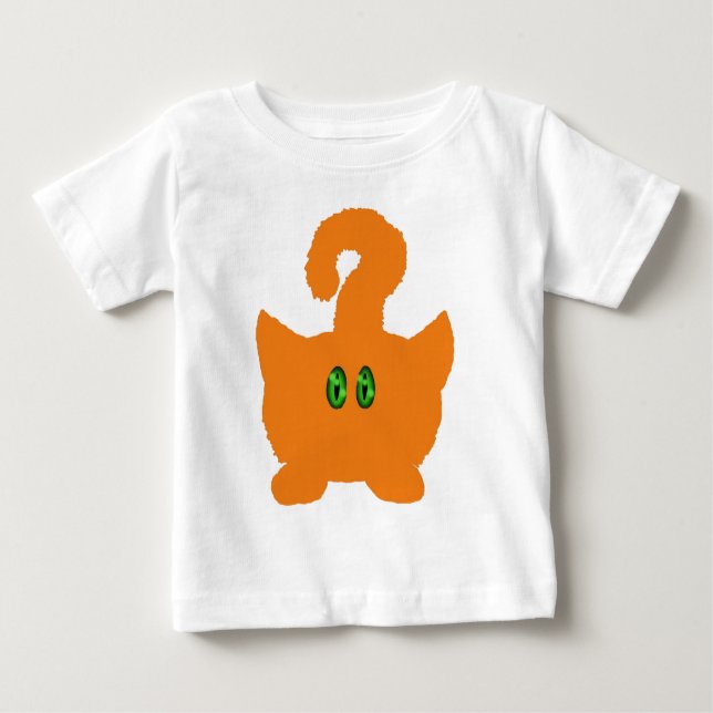 Funny cute red cat cartoon art baby t-shirt design (Front)