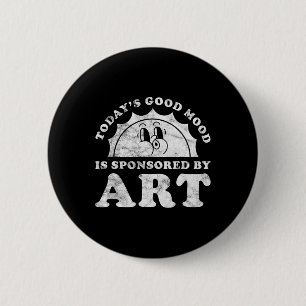 Funny Cute Retro Vintage Art Or Art Teacher 6 Cm Round Badge