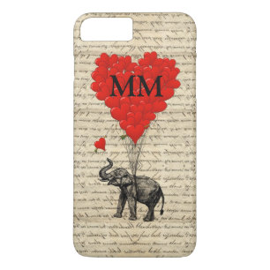 Funny cute romantic elephant and heart iPhone 8 plus/7 plus case