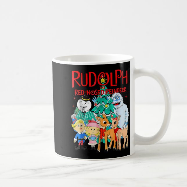 Funny Cute Rudolph The Red Nosed Reindeer Christma Coffee Mug (Right)