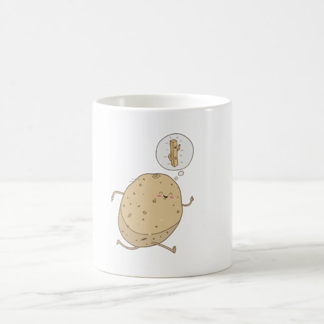 Funny Cute Running Potato by somoh Coffee Mug (Center)