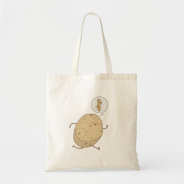 Funny Cute Running Potato by somoh Tote Bag (Front)