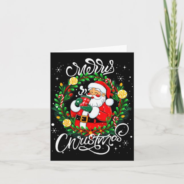 Funny Cute Santa Claus Merry Christmas Men Women K Card (Front)