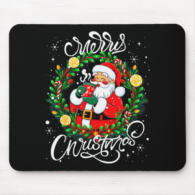 Funny Cute Santa Claus Merry Christmas Men Women K Mouse Pad (Front)