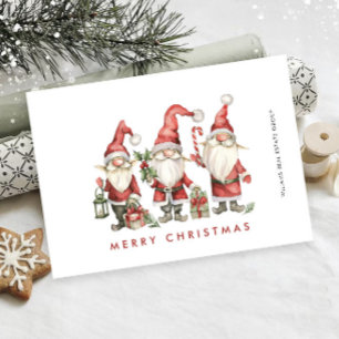 Funny Cute Santa Gnomes Christmas Corporate Holiday Card