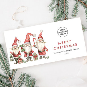 Funny Cute Santa Gnomes Christmas Corporate Holiday Card