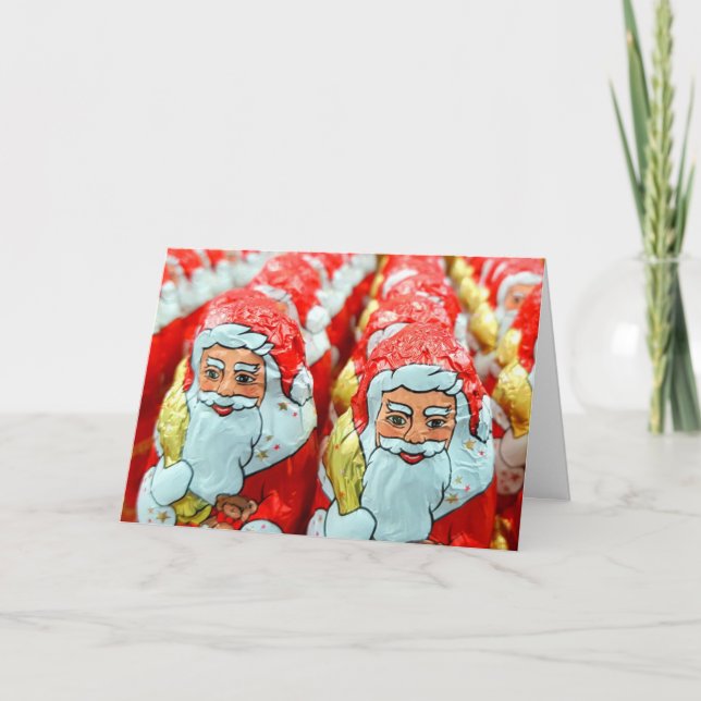 Funny Cute Santa Is Watching You Christmas Card (Front)