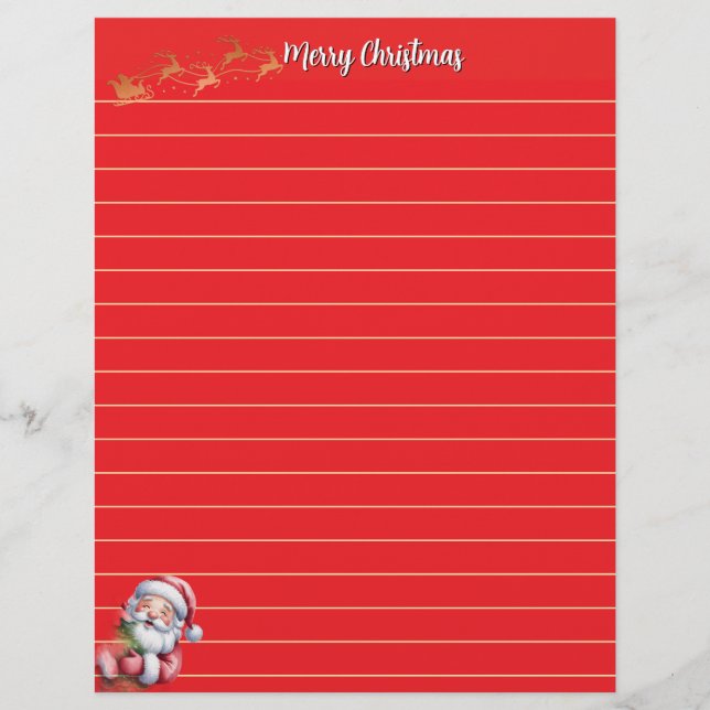 Funny Cute Santa & Typography  Custom Letterhead (Front)