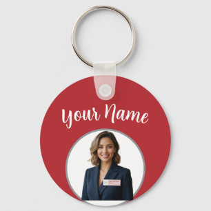 Funny Cute Santa & Typography Key Ring