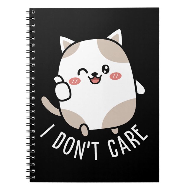 Funny Cute Sarcastic Cat Thumbs Up Quote Notebook (Front)