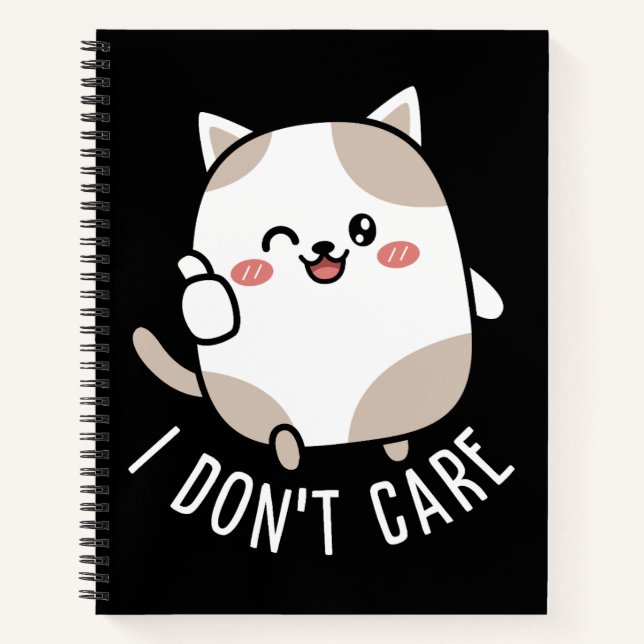 Funny Cute Sarcastic Cat Thumbs Up Quote Notebook (Front)
