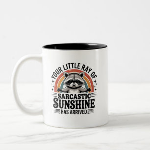 Funny Cute Sarcastic Raccoon Coworker Humor Quote  Two-Tone Coffee Mug