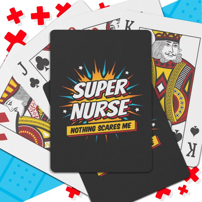 Funny Cute Sarcastic Superhero Nurse Appreciation Playing Cards (Creator Uploaded)