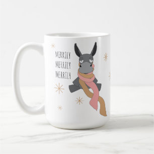 Funny Cute Sarcastically Merry Winter Donkey Coffee Mug