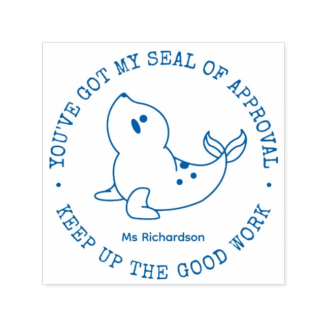 Funny Cute Seal of Approval Teacher Praise Self-inking Stamp (Design)