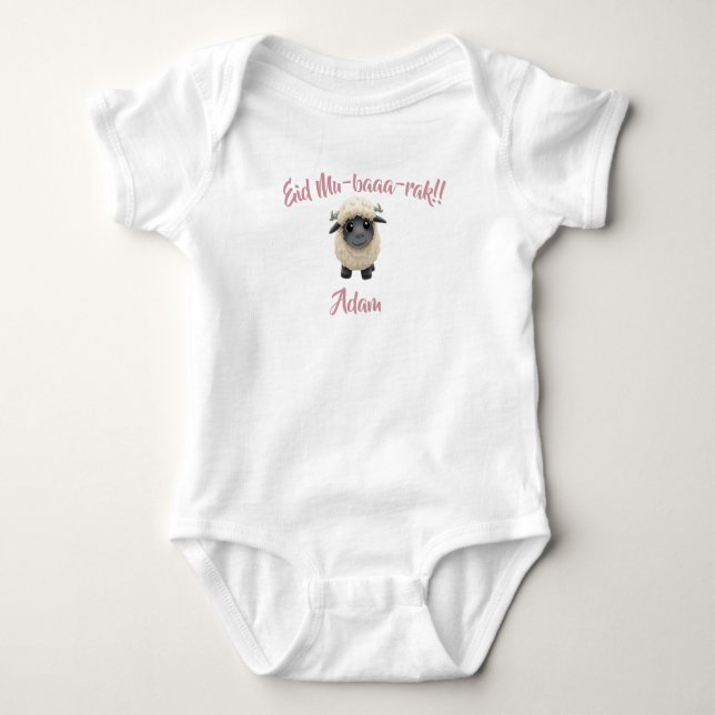 Funny cute Sheep Eid Adha funny Baby Clothes  Bodysuit (Front)