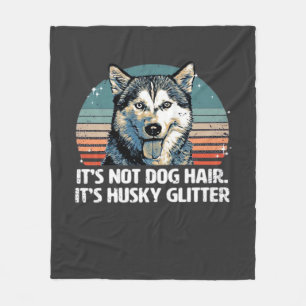 Funny & Cute Siberian Husky Dog Glitter Classic T- Fleece Blanket