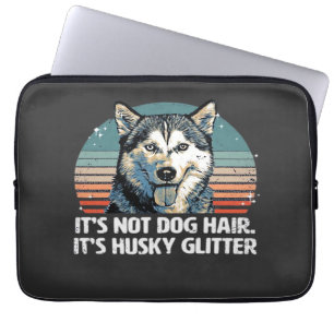 Funny & Cute Siberian Husky Dog Glitter Classic T- Laptop Sleeve