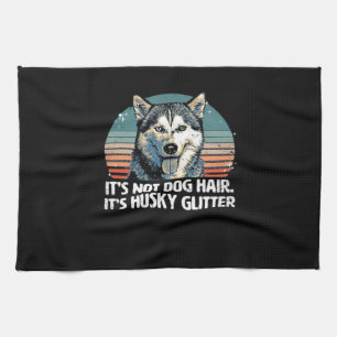 Funny & Cute Siberian Husky Dog Glitter Classic T- Tea Towel