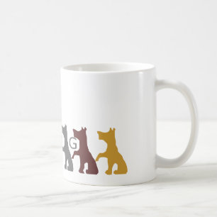 Funny Cute Six Dogs Grey Yellow Brown Coffee Mug
