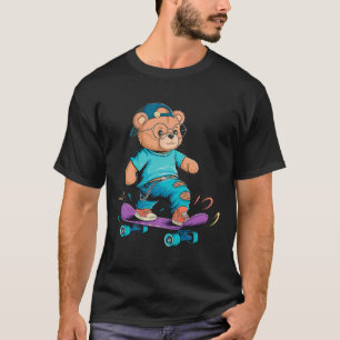 Funny Cute Skateboarding Bear Gift For Men Women K T-Shirt