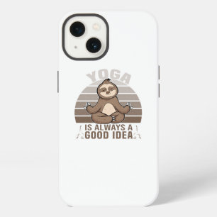 Funny cute sloth doing yoga. funny yoga poses iPhone 13 case