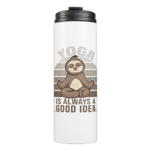 Funny cute sloth doing yoga. funny yoga poses thermal tumbler