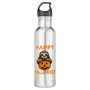 Funny Cute Sloth Holding Pumpkin 710 Ml Water Bottle