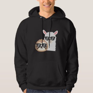 Funny Cute Sloth Llama Alpaca Animal Hoodie