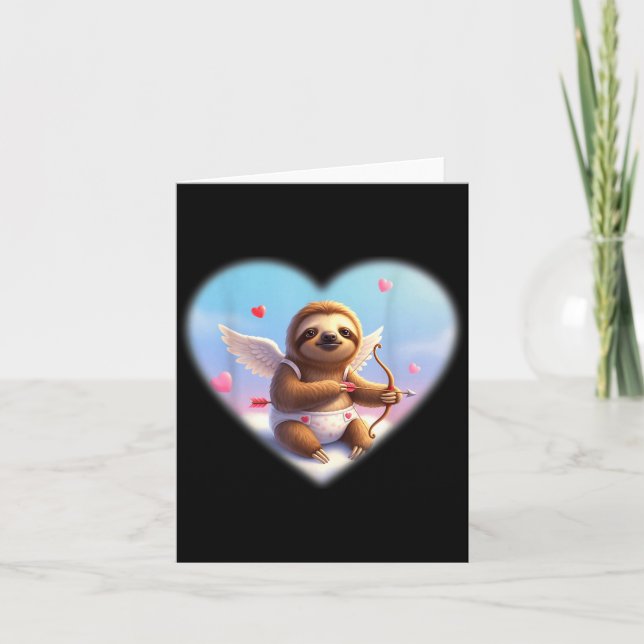 Funny Cute Sloth Lover Cud Date Valentines Day Gra Card (Front)