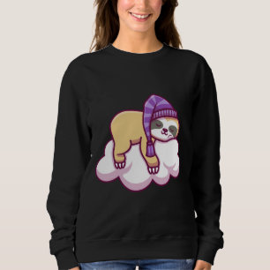 Funny Cute Sloth Sleeping On Cloud Sweatshirt